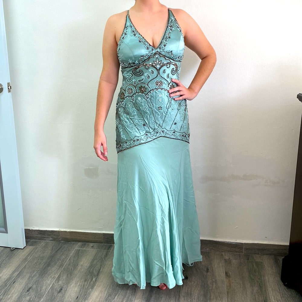 Exquisite Sue Wong formal dress in Teal